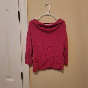 Jones New York Collection Purple Red Cowl Neck Sweater